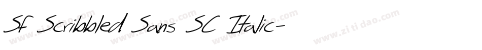 SF Scribbled Sans SC Italic字体转换